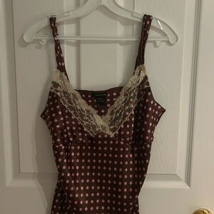 Eyeshadow Brown and Pink Polka Dot Lace Chemise
